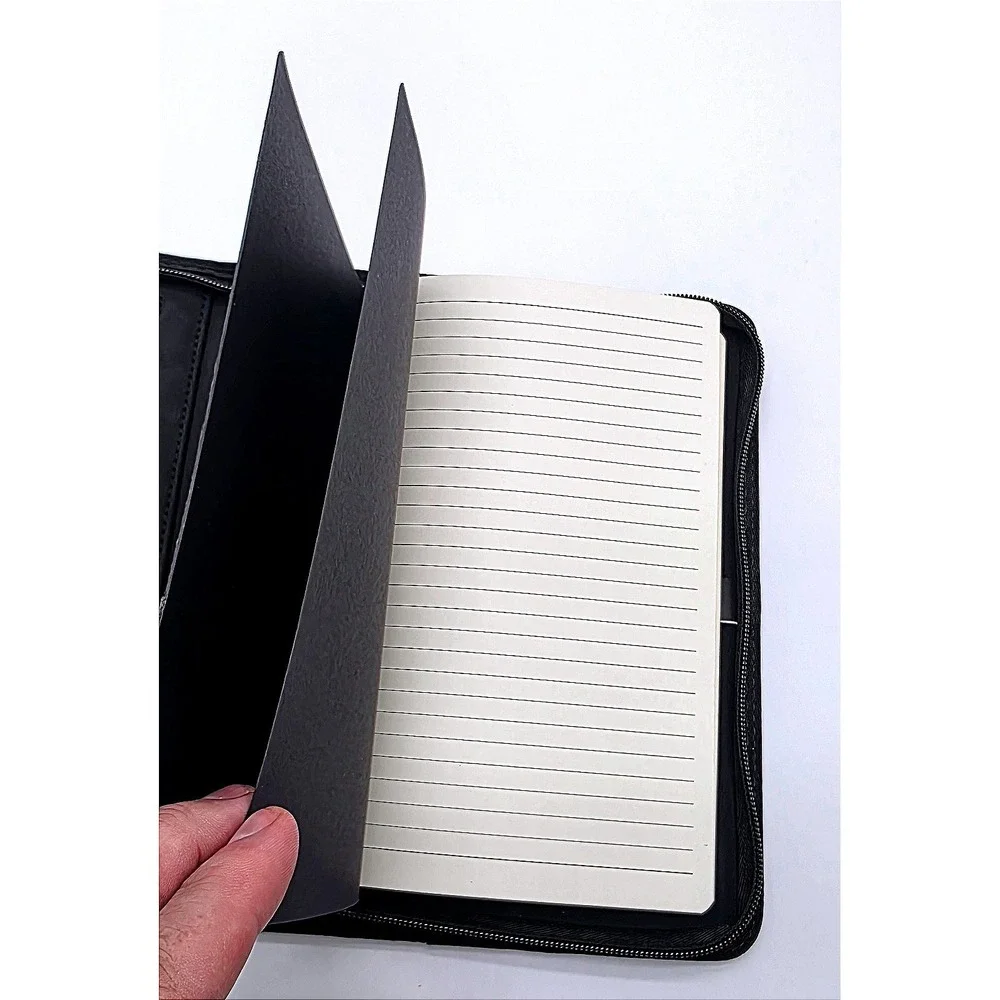 Graber Stockton Wireless Charging Refillable‎ Journal Black Zippered Portfolio